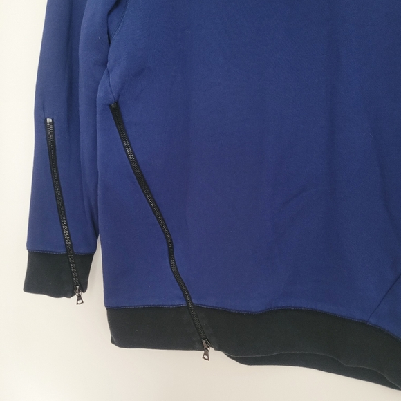 Sandro Blue Sweater Zipper Details Size 1 (Small) Cotton - Picture 4 of 8